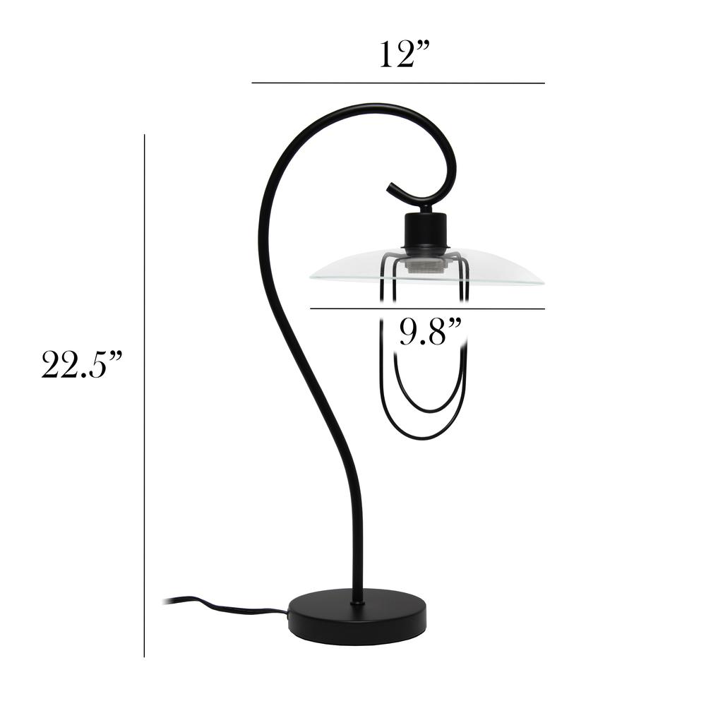 Simple Designs Modern Metal Table Lamp, Black. Picture 5
