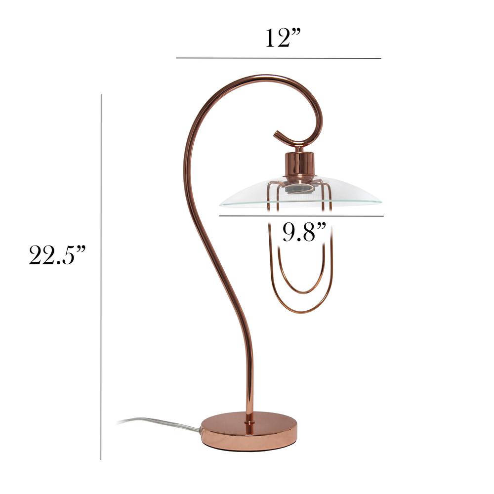 Simple Designs Modern Metal Table Lamp, Rose Gold. Picture 5