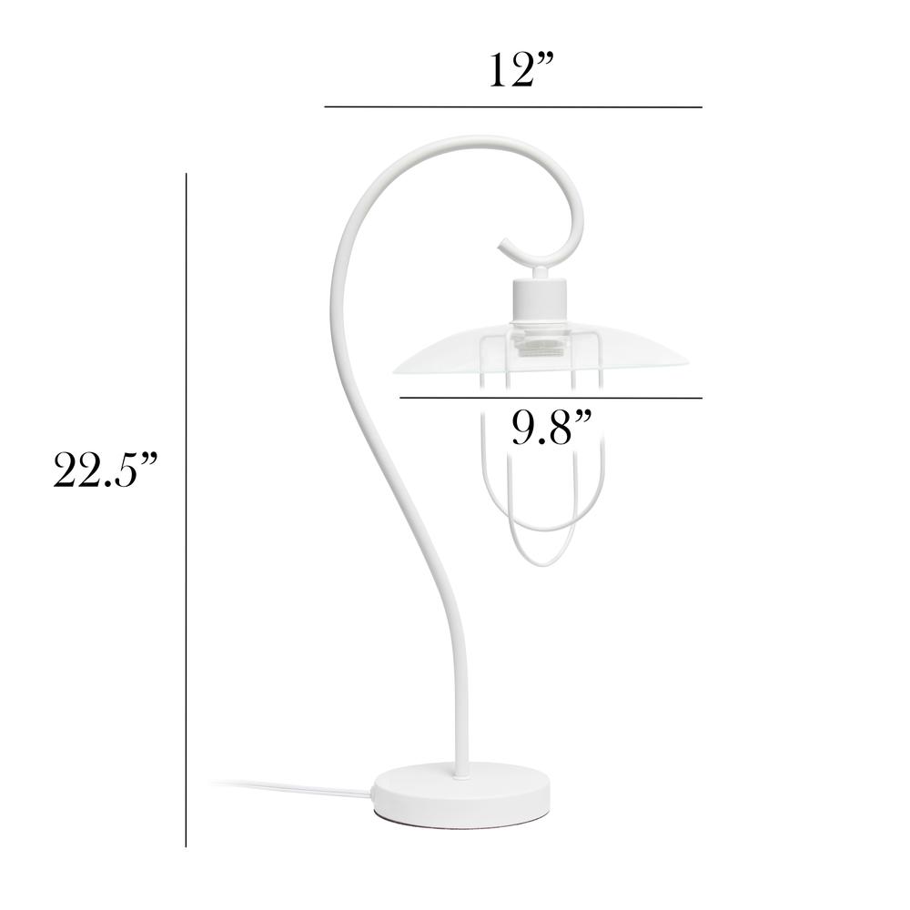 Simple Designs Modern Metal Table Lamp, White. Picture 5