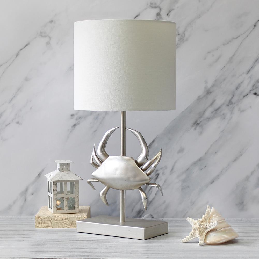 18.25" Polyresin Pinching Crab Shaped Bedside Table Desk Lamp. Picture 4