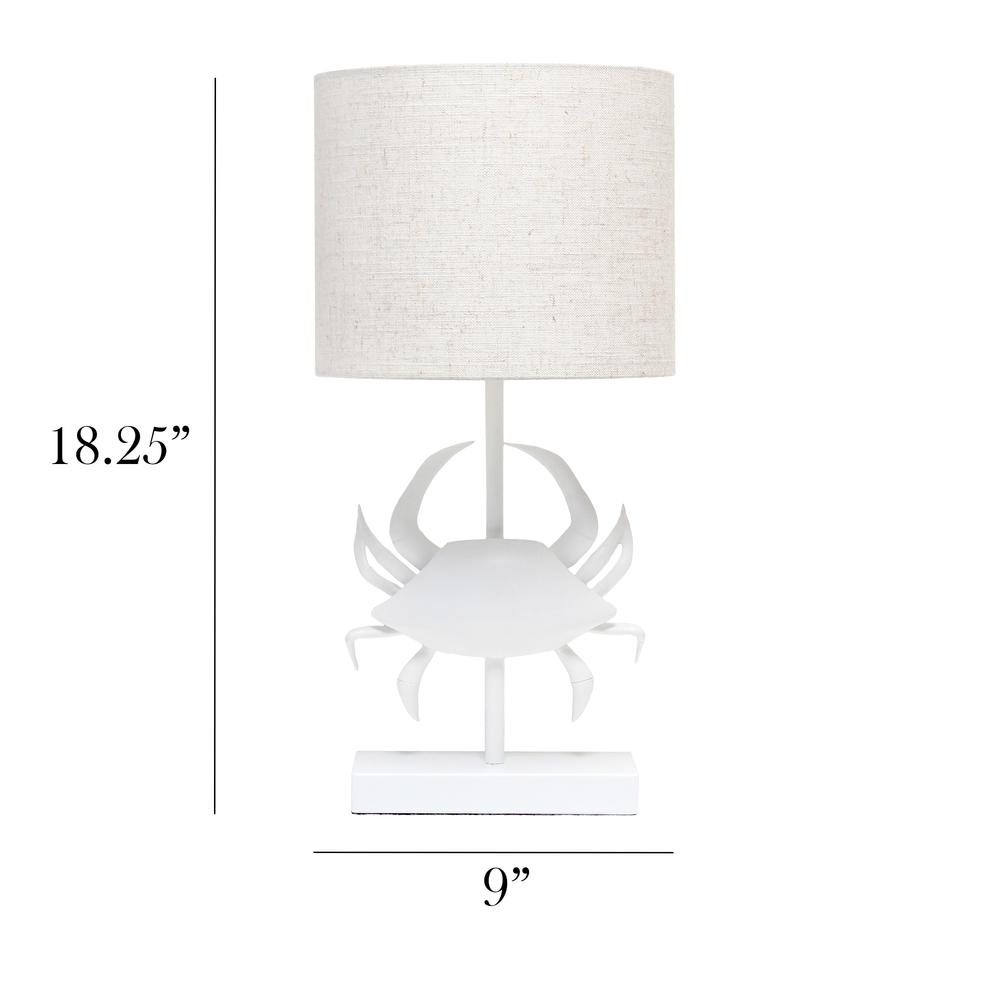 Simple Designs Shoreside 18.25" Tall Pinching Crab Shaped Bedside Table Desk Lamp Light Beige. Picture 6