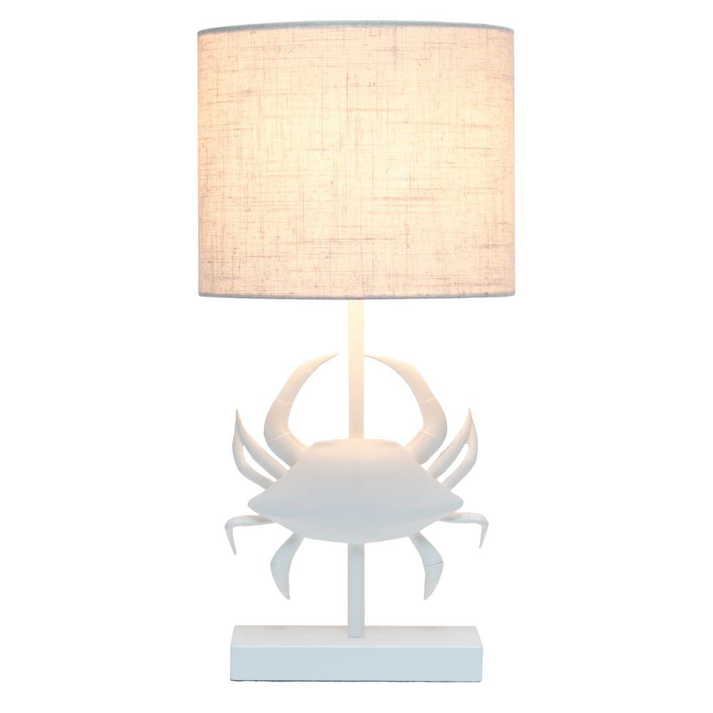 Simple Designs Shoreside 18.25" Tall Pinching Crab Shaped Bedside Table Desk Lamp Light Beige. Picture 9