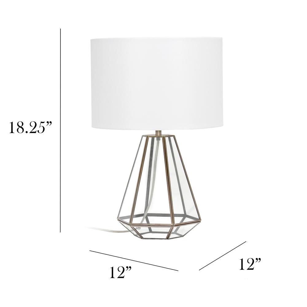 Elegant Designs Glass and Brass Pyramid Table Lamp. Picture 6
