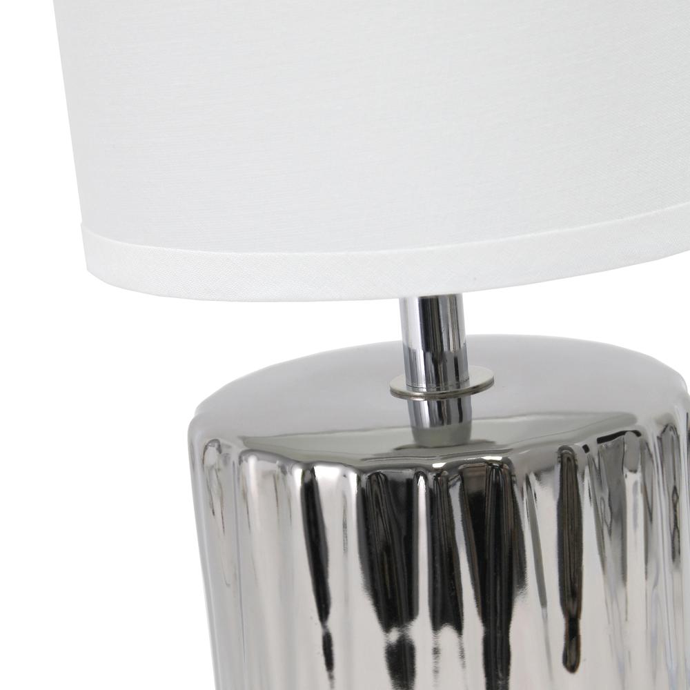 Simple Designs 11.61" Desk Lamp with White Drum Fabric Shade. Picture 5