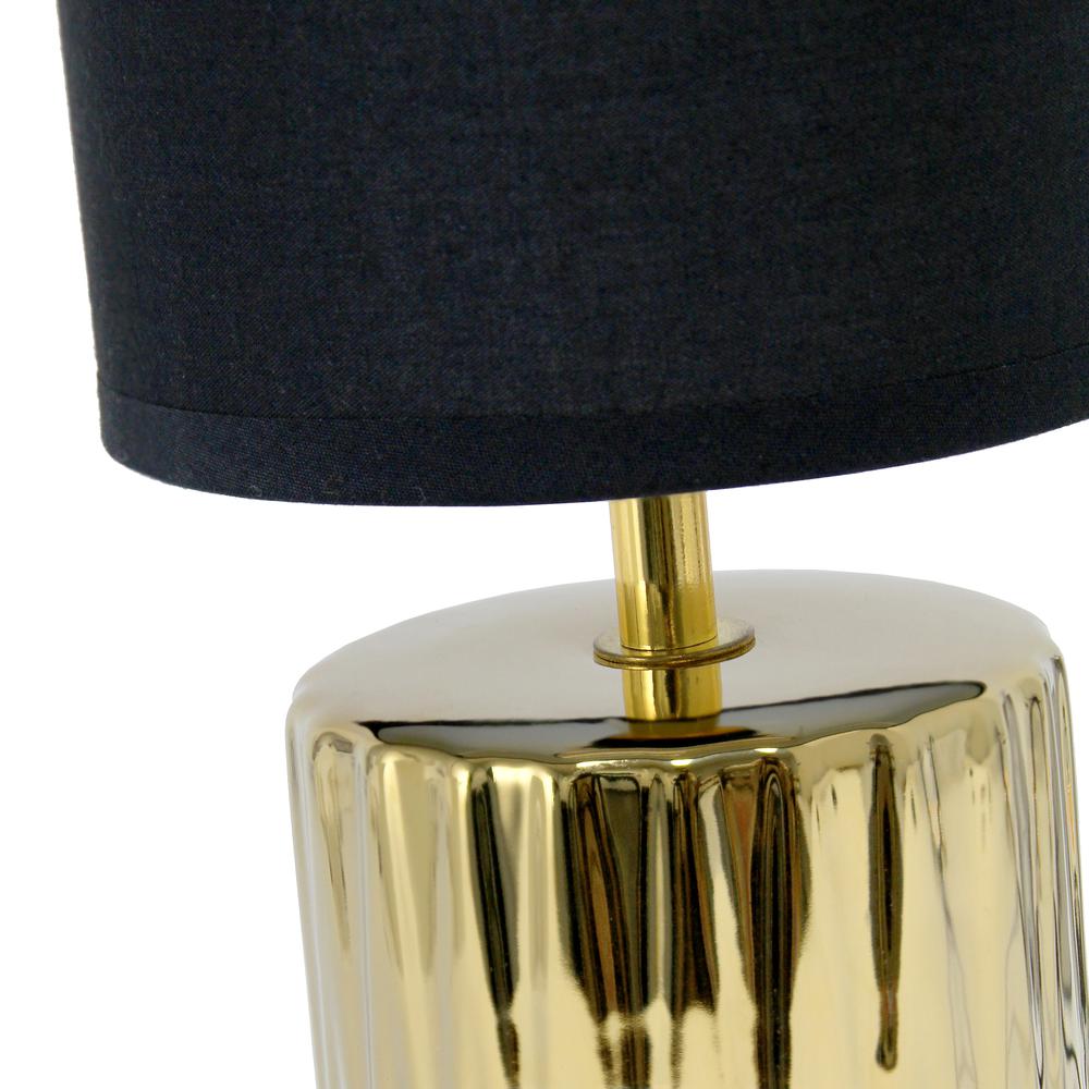 Simple Designs 11.61" Desk Lamp with Black Drum Fabric Shade. Picture 5