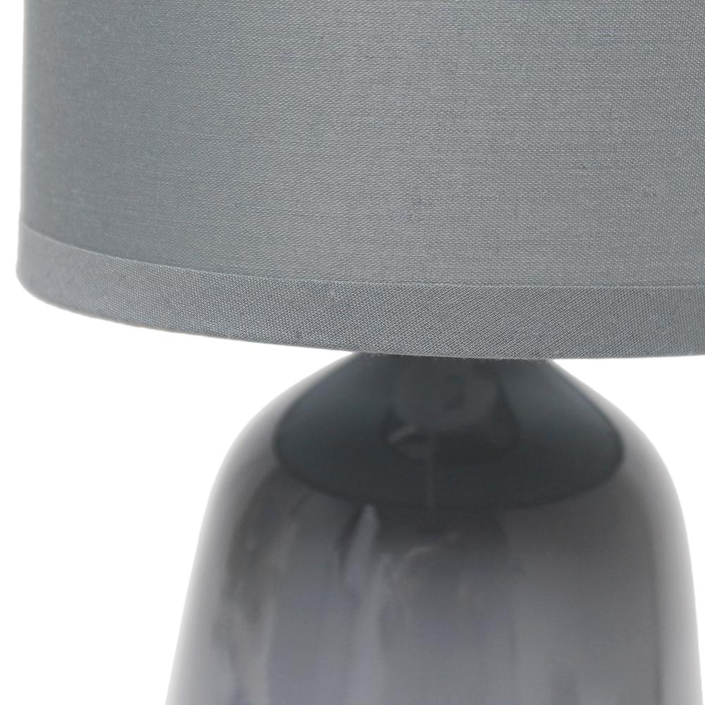 Simple Designs 10.04" Tall Ceramic Thimble Base Bedside Table Desk Lamp, Gray. Picture 4
