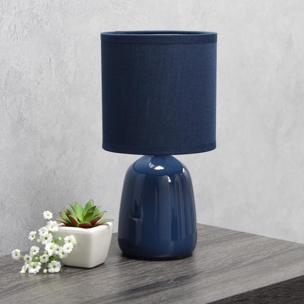 Simple Designs 10.04" Tall Desk Lamp, Navy. Picture 4
