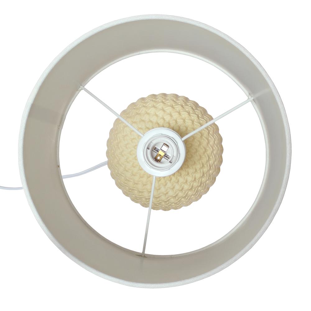 Simple Designs 20.4" Desk Lamp with White Fabric Drum Shade, Yellow. Picture 12