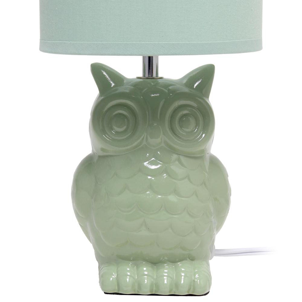 12.8" Tall Contemporary Ceramic Owl Bedside Table Desk Lamp. Picture 5