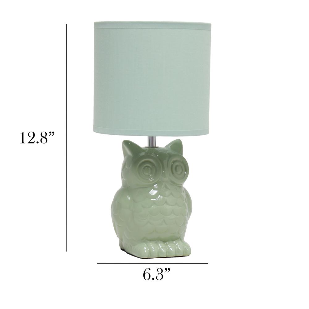 12.8" Tall Contemporary Ceramic Owl Bedside Table Desk Lamp. Picture 6
