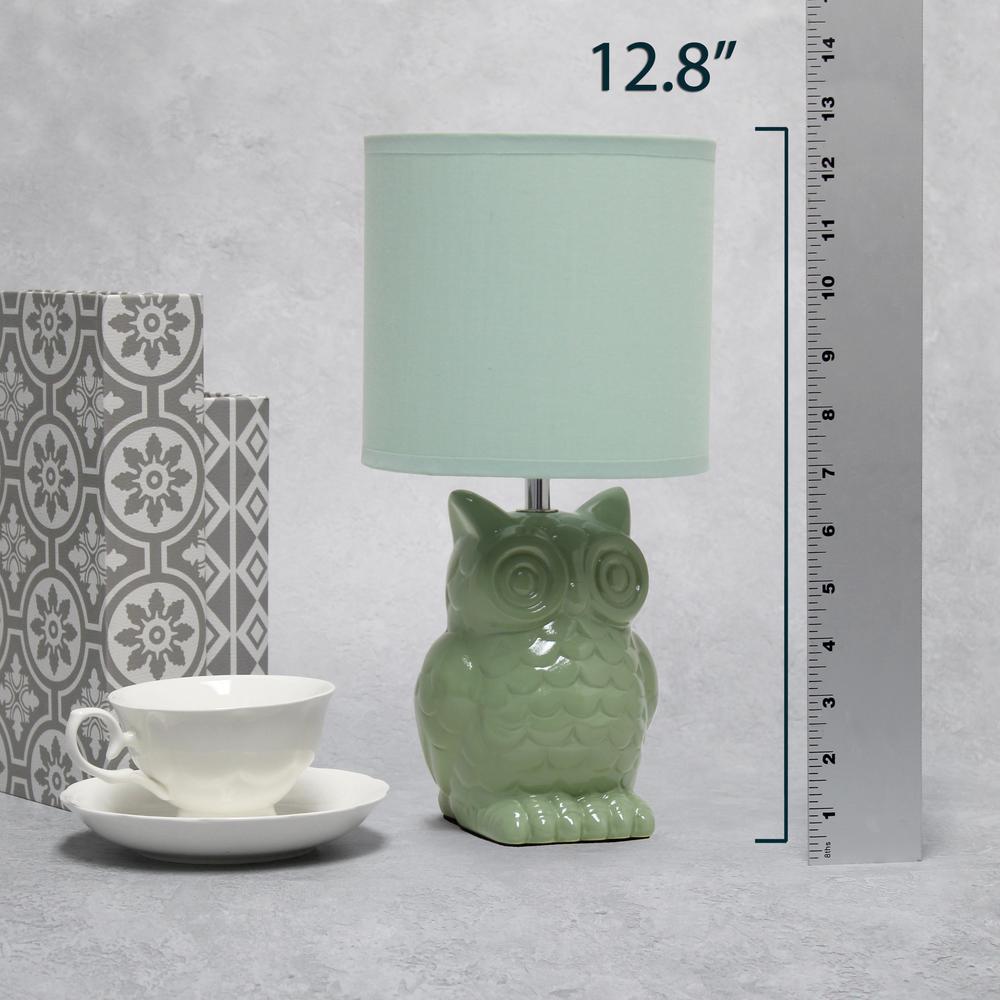 12.8" Tall Contemporary Ceramic Owl Bedside Table Desk Lamp. Picture 9