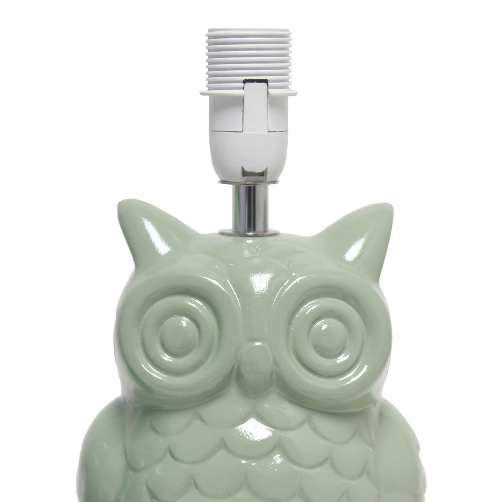 12.8" Tall Contemporary Ceramic Owl Bedside Table Desk Lamp. Picture 10