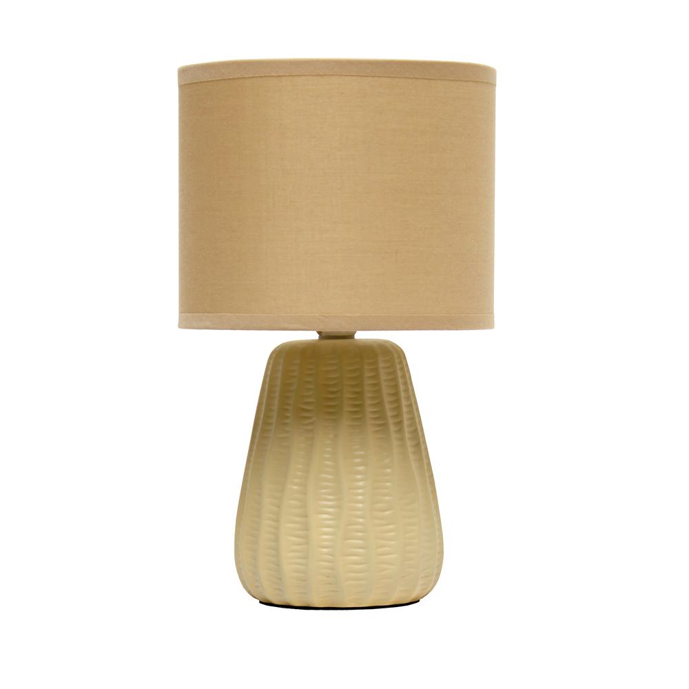 11.02"Mini Modern Ceramic Texture Pastel Accent Bedside Table Desk Lamp. Picture 1