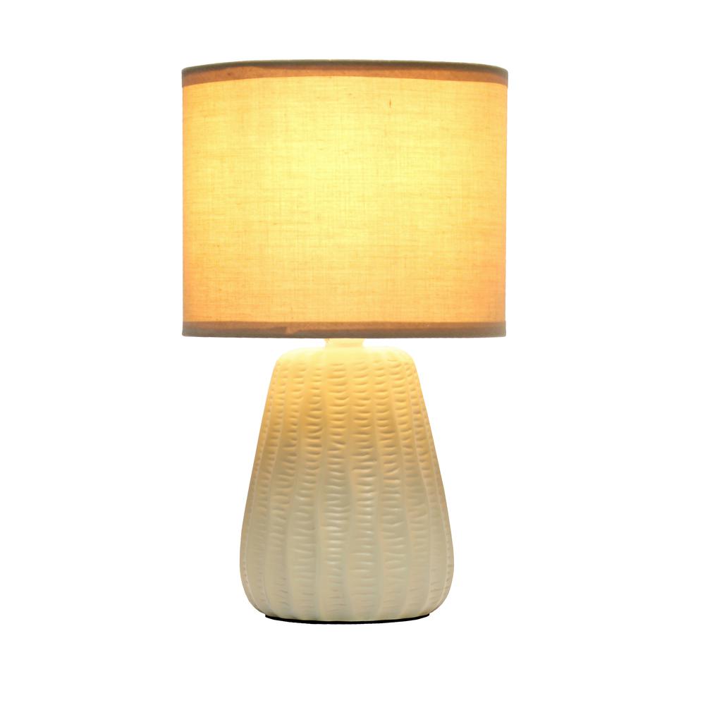 11.02"Mini Modern Ceramic Texture Pastel Accent Bedside Table Desk Lamp. Picture 7