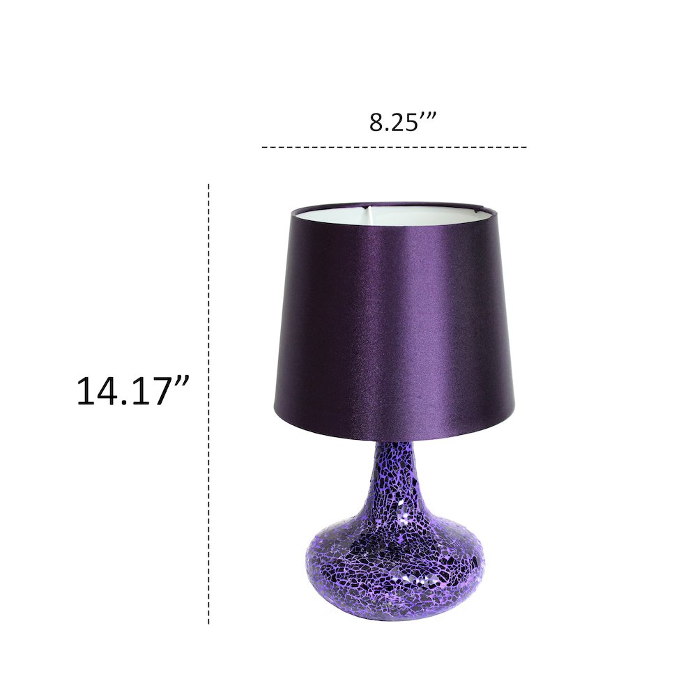 14.17" Fusion Montage Table Lamp and Matching Faux Silk Shade, Purple. Picture 4