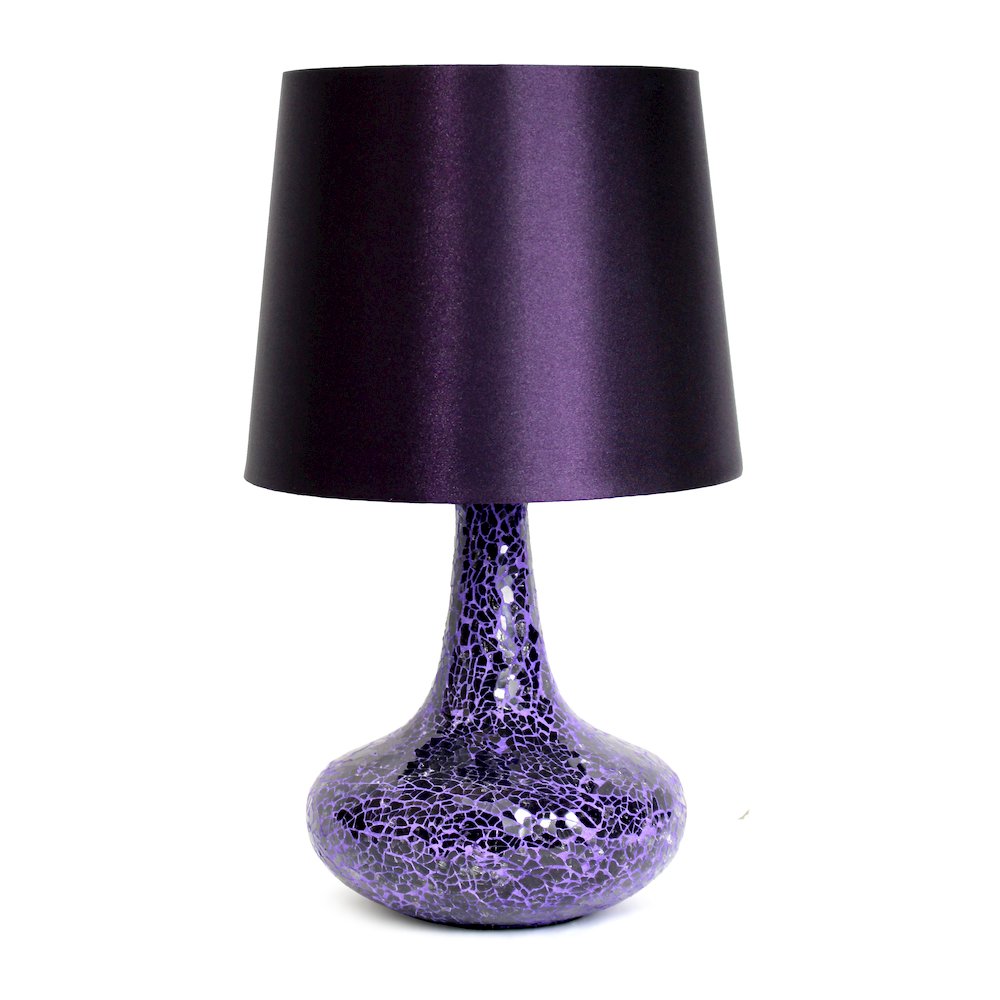 14.17" Fusion Montage Table Lamp and Matching Faux Silk Shade, Purple. Picture 1