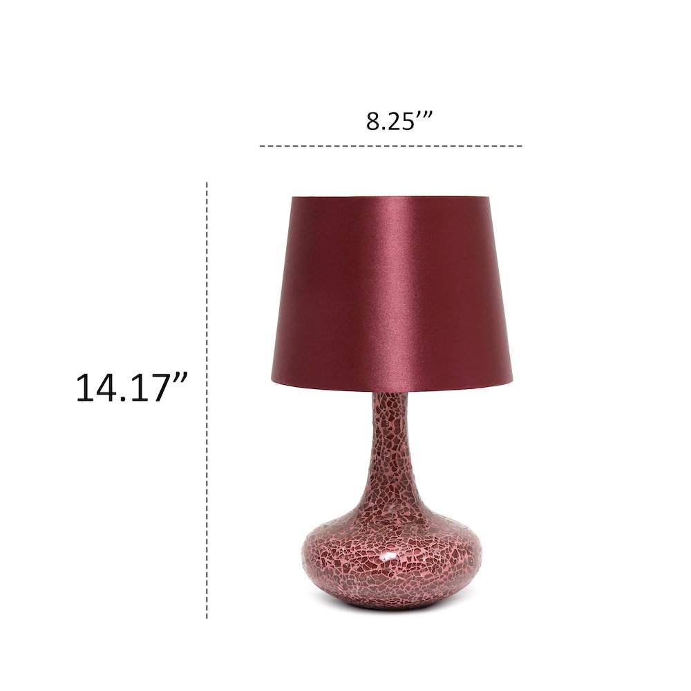 14.17" Fusion Montage Table Lamp and Matching Faux Silk Shade, Red. Picture 4
