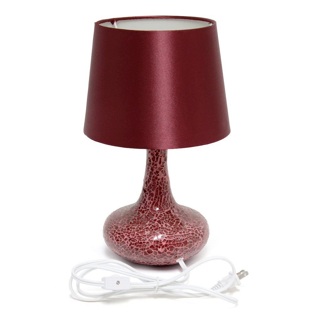 14.17" Fusion Montage Table Lamp and Matching Faux Silk Shade, Red. Picture 9