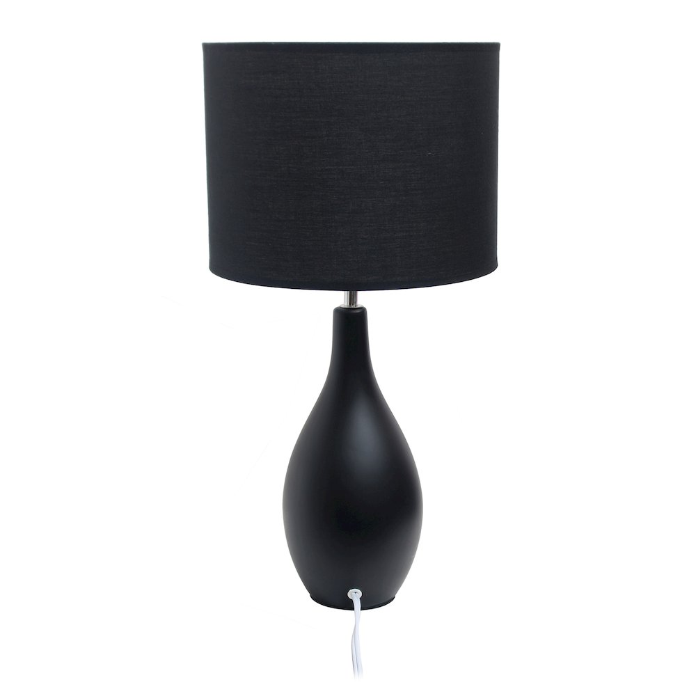 18.11" Traditional Oblong Ceramic Table Lamp, Black. Picture 3