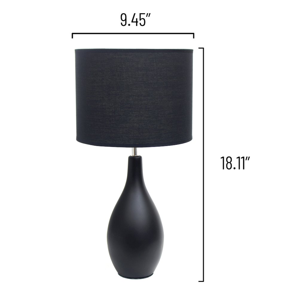 18.11" Traditional Oblong Ceramic Table Lamp, Black. Picture 8