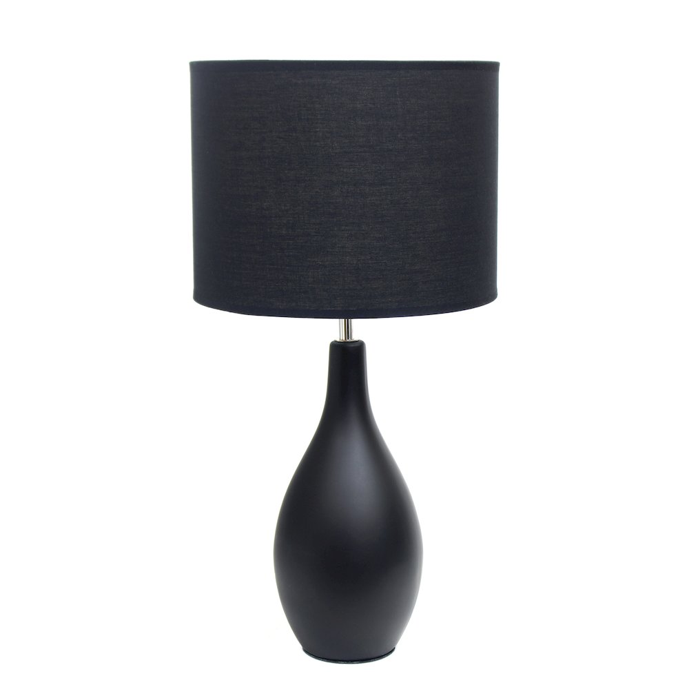 18.11" Traditional Oblong Ceramic Table Lamp, Black. Picture 1