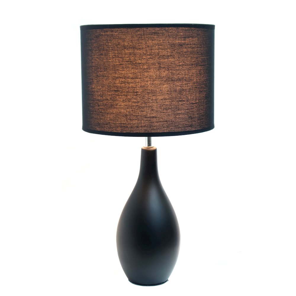 18.11" Traditional Oblong Ceramic Table Lamp, Black. Picture 10