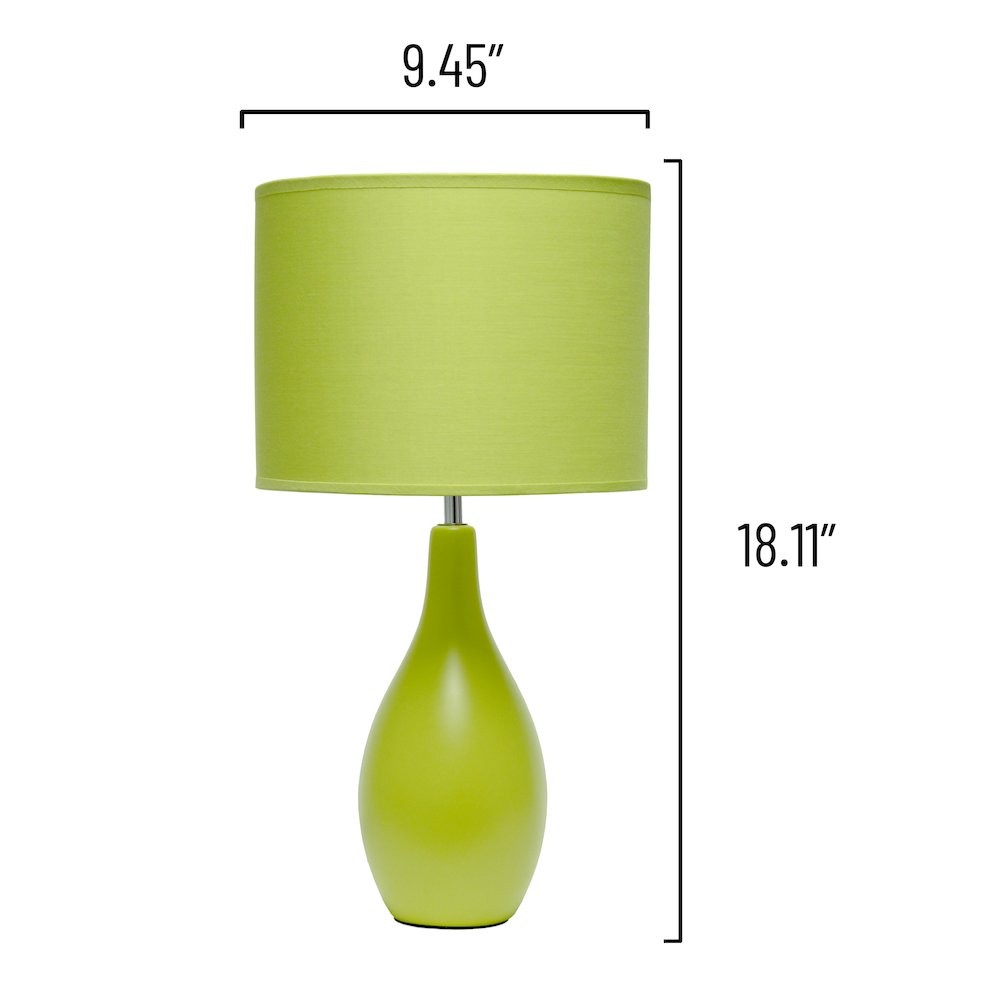 18.11" Traditional Oblong Ceramic Table Lamp, Green. Picture 5