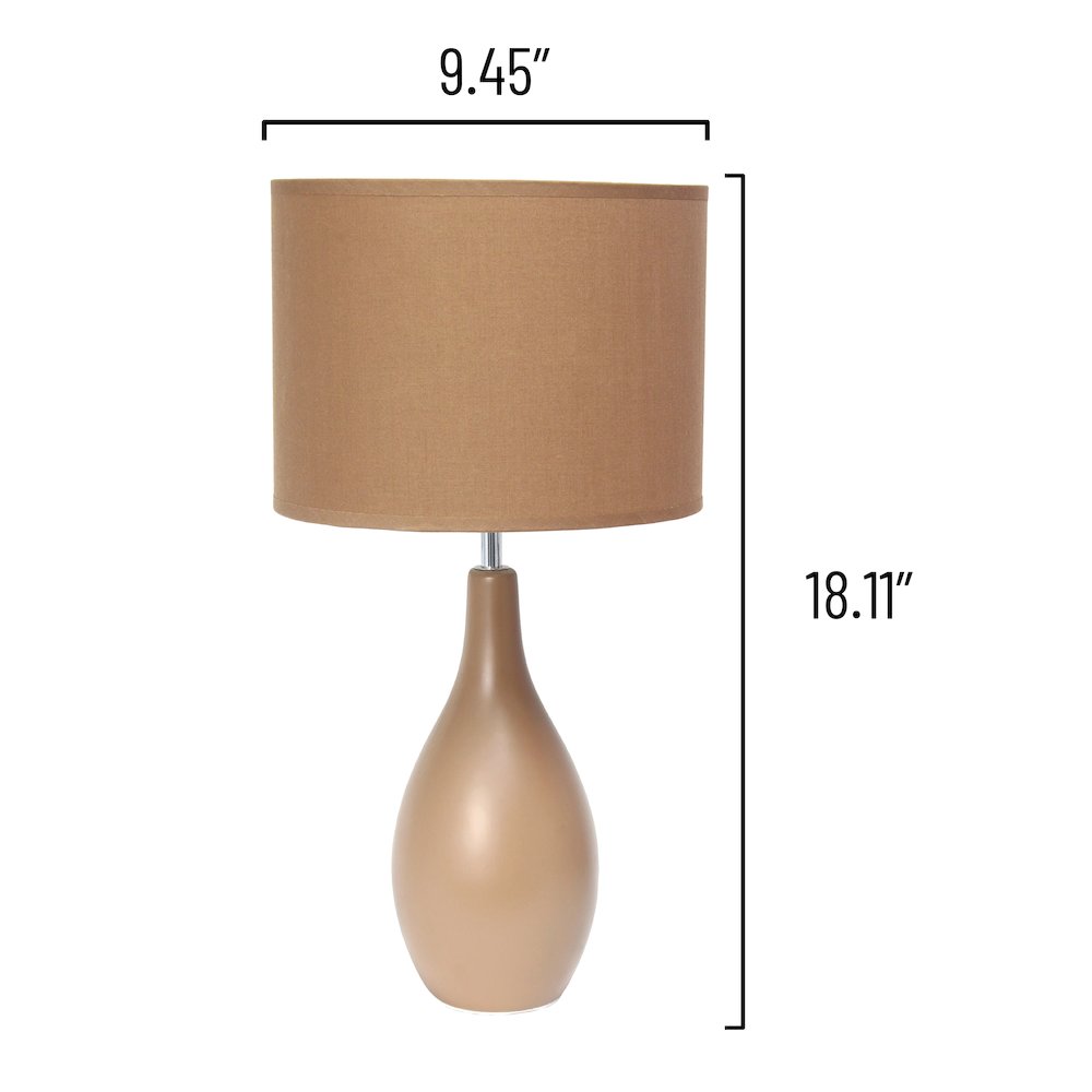 18.11" Traditional Oblong Ceramic Table Lamp, Light Brown. Picture 5