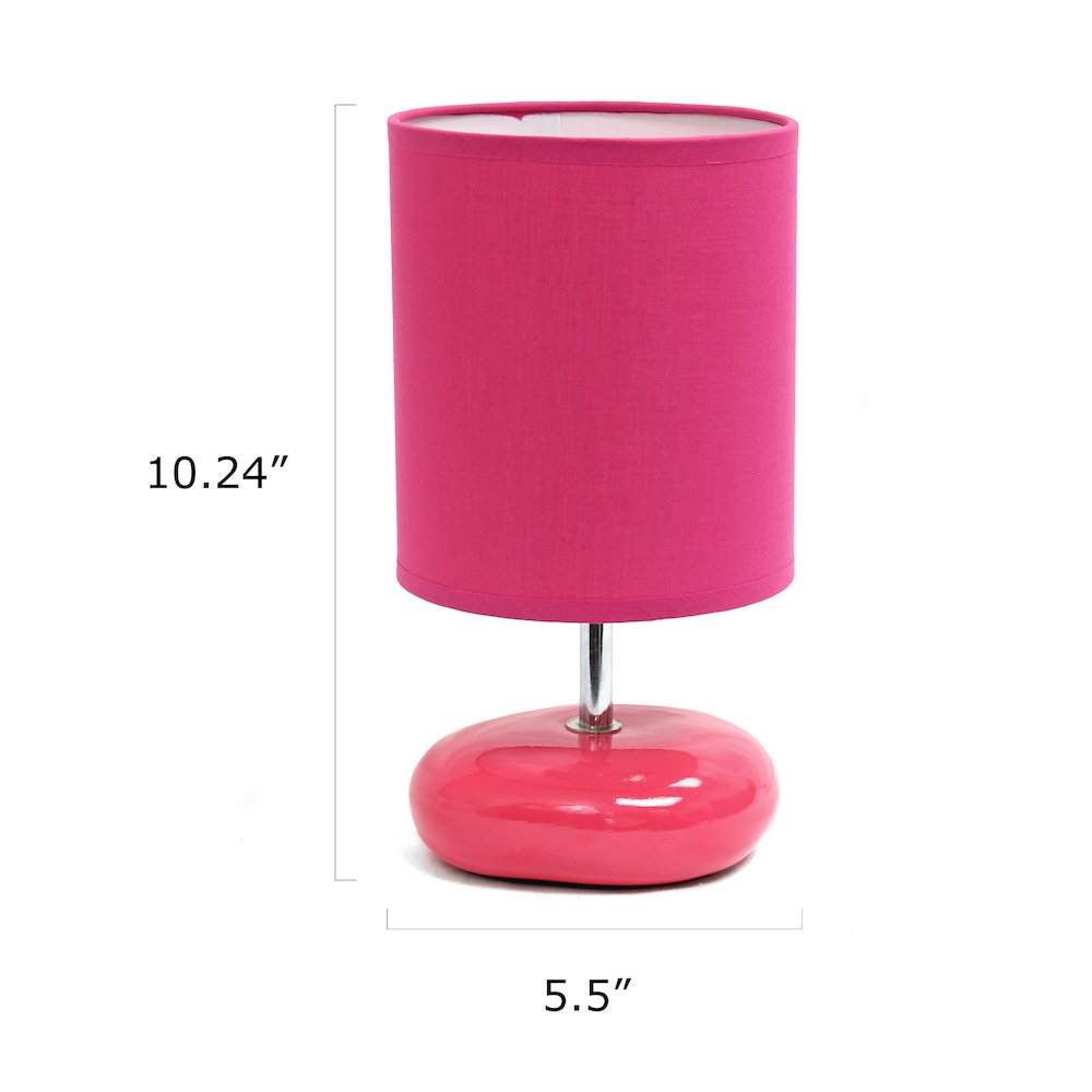 10.24" Petite Circle Stone Table Lamp, Pink. Picture 5