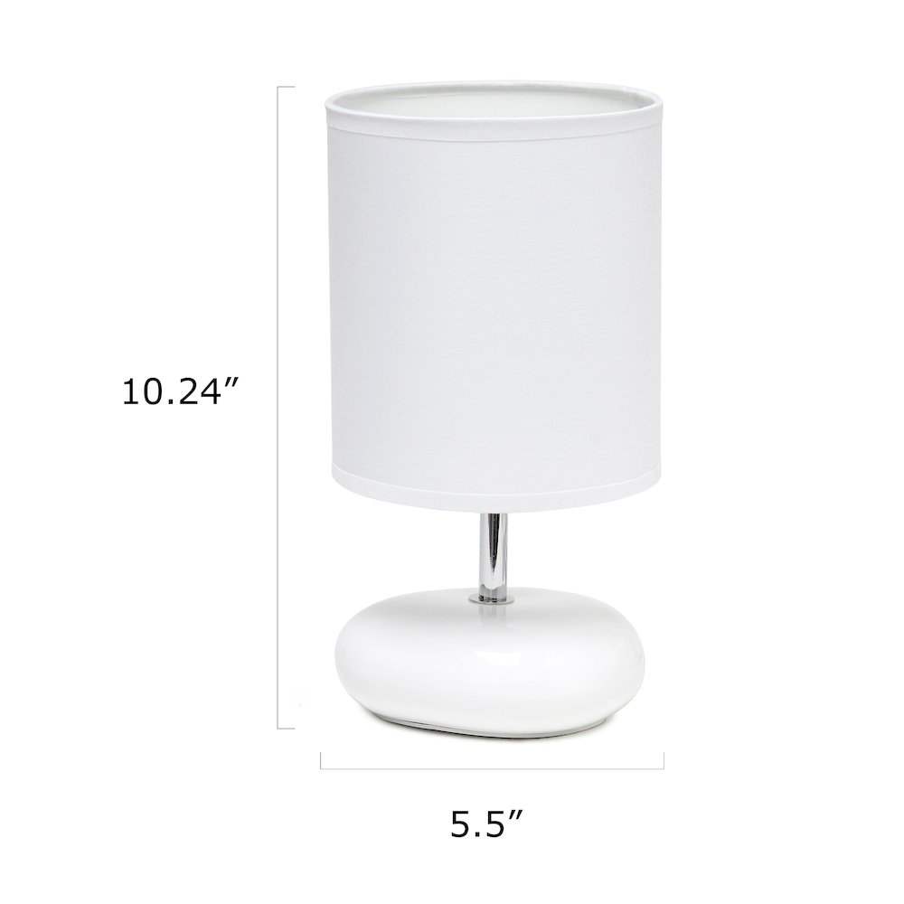 10.24" Petite Circle Stone Table Lamp, White. Picture 5