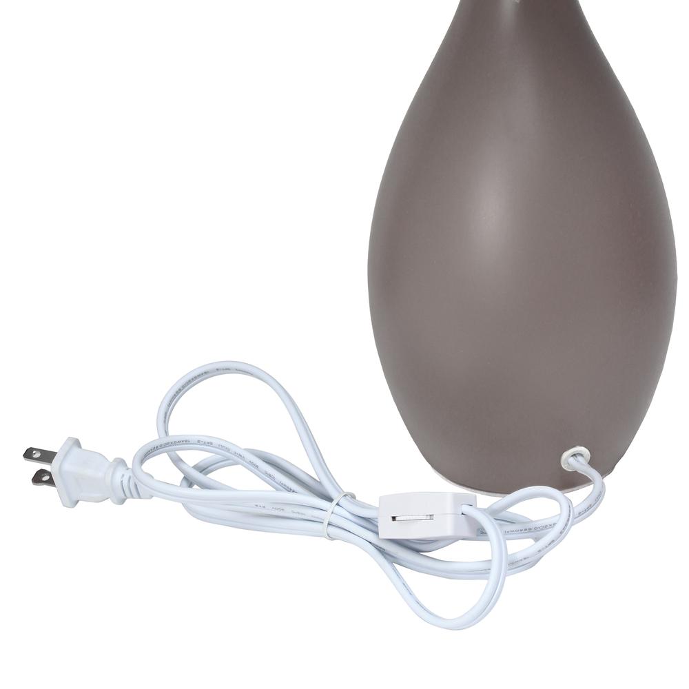 Oval Bowling Pin Base Ceramic Table Lamp, Gray. Picture 1