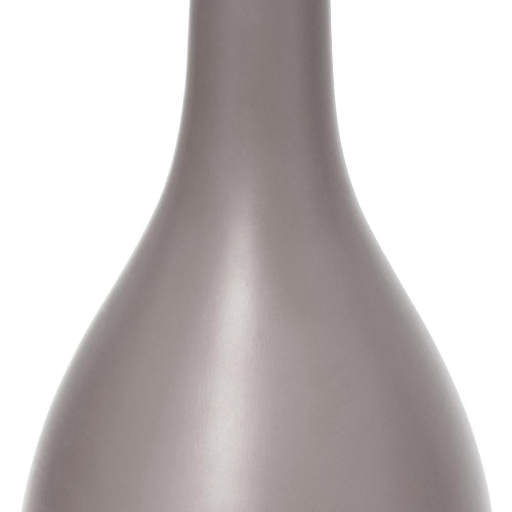 Oval Bowling Pin Base Ceramic Table Lamp, Gray. Picture 3