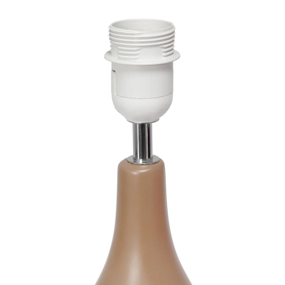 Oval Bowling Pin Base Ceramic Table Lamp, Light Brown. Picture 8
