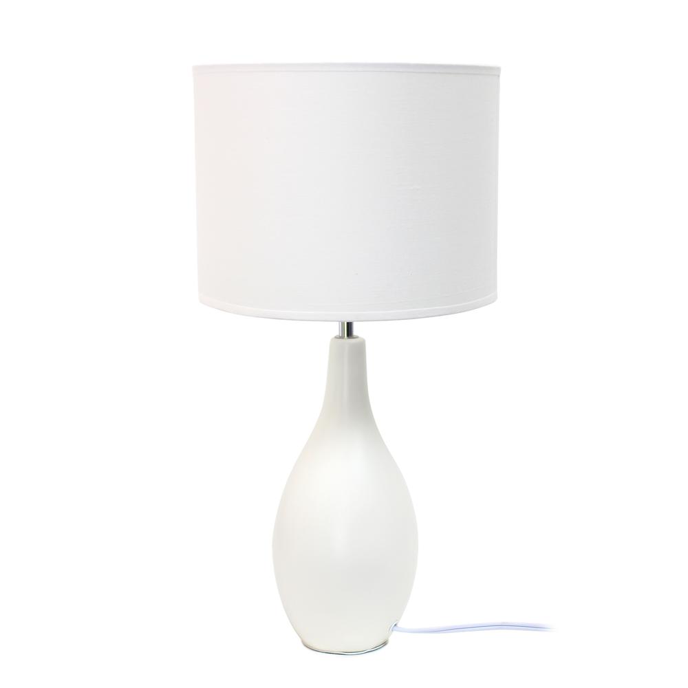 Simple Designs Off White Oval Base Ceramic Table Lamp