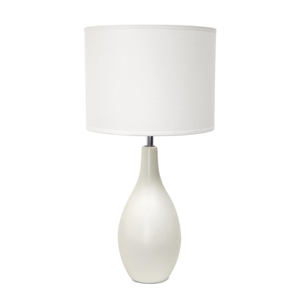 Simple Designs Off White Oval Base Ceramic Table Lamp
