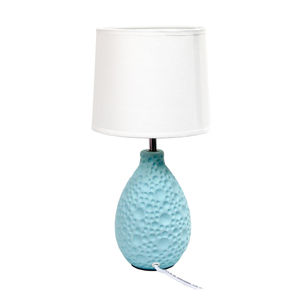 Textured Stucco Ceramic Oval Table Lamp. Picture 2