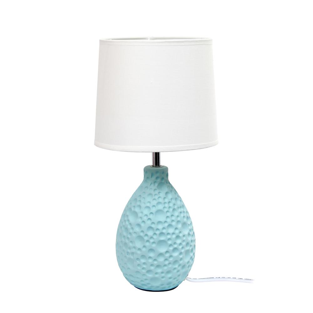 Textured Stucco Ceramic Oval Table Lamp. Picture 3