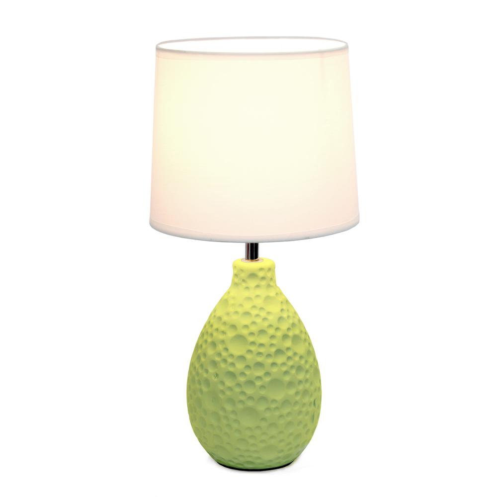 Textured Stucco Ceramic Oval Table Lamp. Picture 1