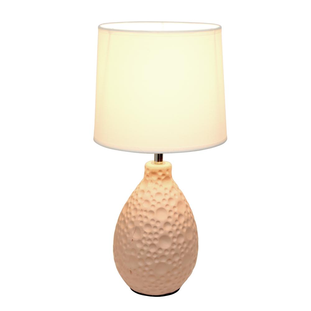 Textured Stucco Ceramic Oval Table Lamp. Picture 1