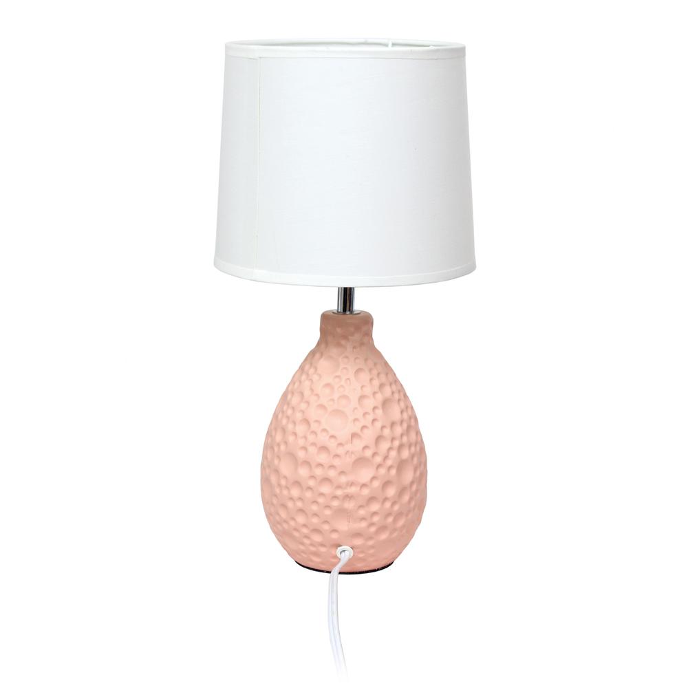 Textured Stucco Ceramic Oval Table Lamp. Picture 2