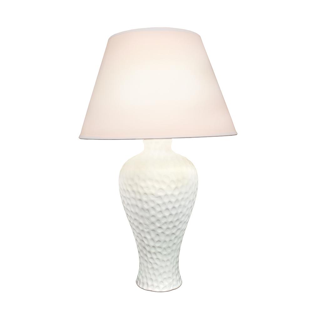 Textured Stucco Curvy Ceramic Table Lamp. Picture 1