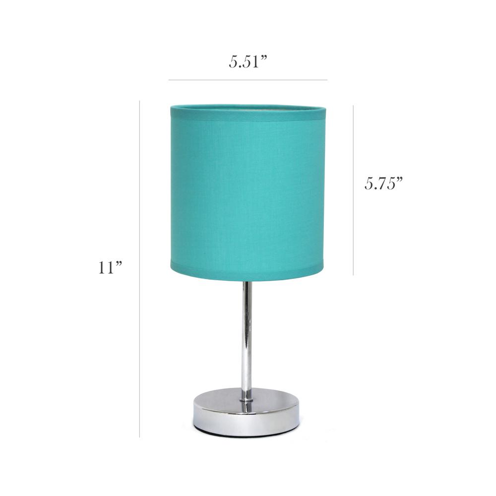 Chrome Mini Basic Table Lamp with Fabric Shade. Picture 2