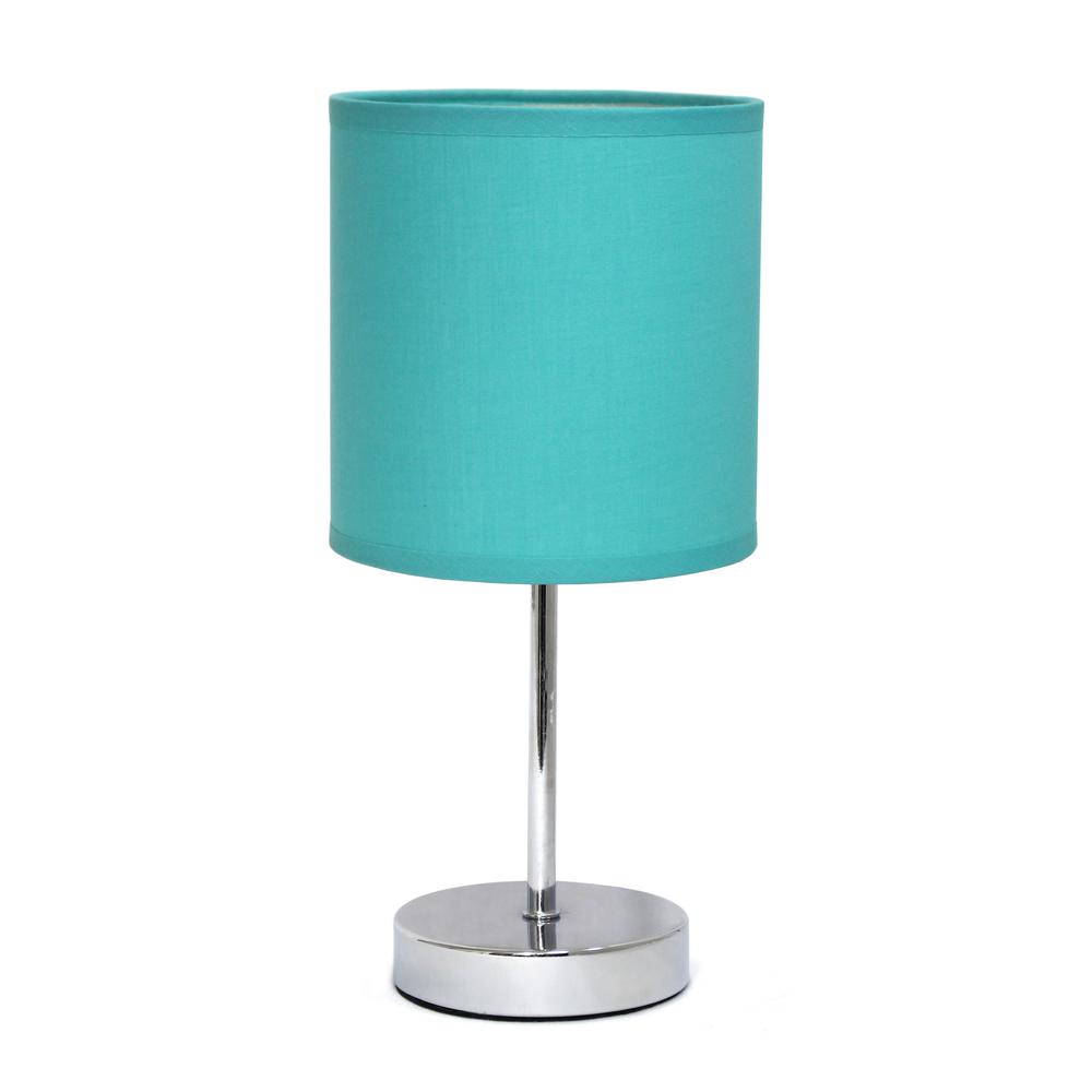 Chrome Mini Basic Table Lamp with Fabric Shade. Picture 14