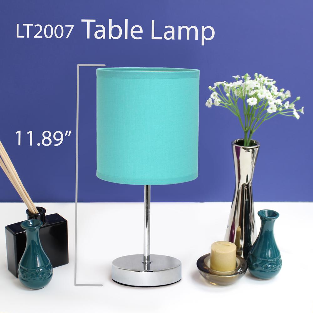 Chrome Mini Basic Table Lamp with Fabric Shade. Picture 8