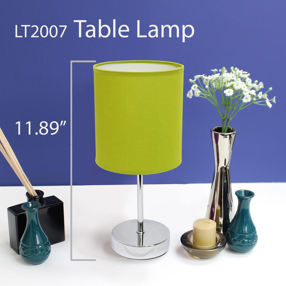 Simple Designs Chrome Basic Table Lamp with Green Shade