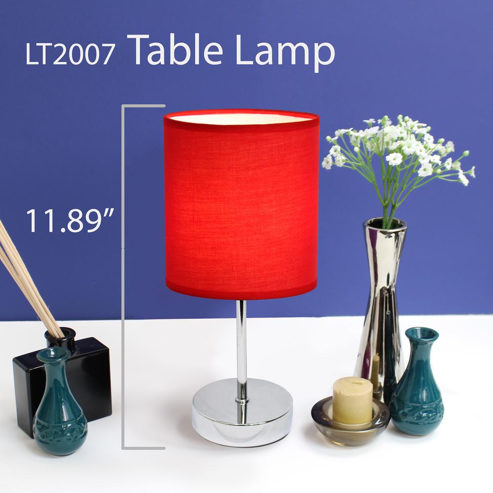 Chrome Mini Basic Table Lamp with Fabric Shade. Picture 5