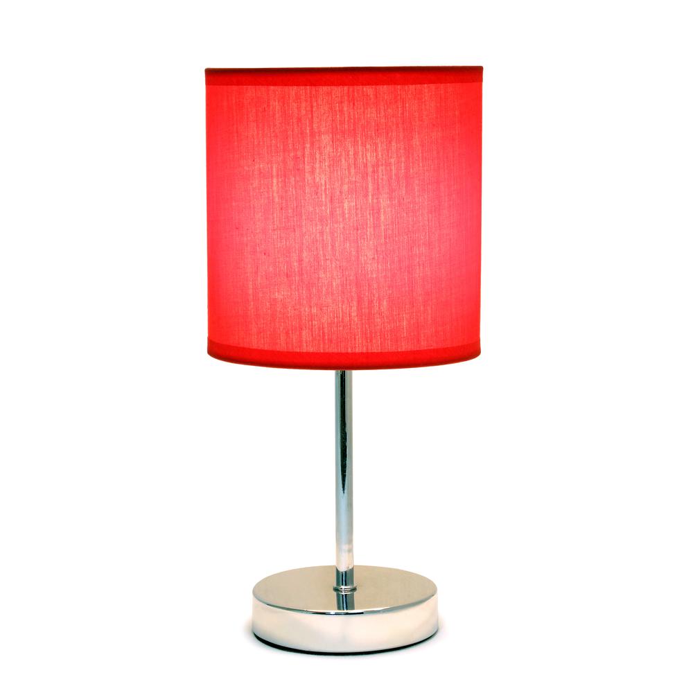 Chrome Mini Basic Table Lamp with Fabric Shade. Picture 6