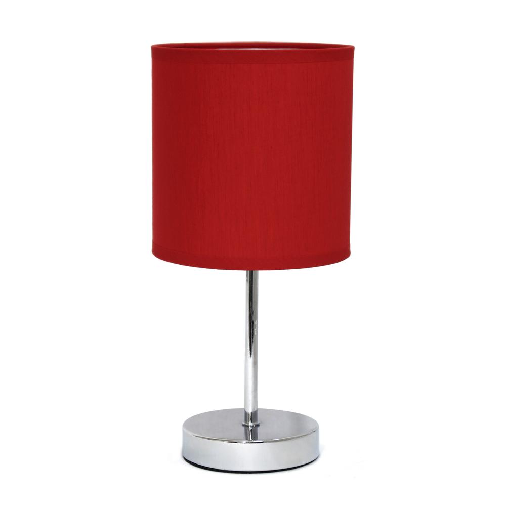 Chrome Mini Basic Table Lamp with Fabric Shade. Picture 9