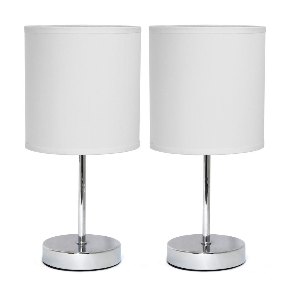 Chrome Mini Basic Table Lamp with Fabric Shade. Picture 4