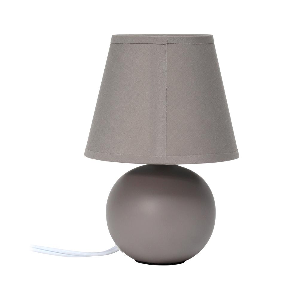 Mini Ceramic Globe Table Lamp, Gray. Picture 19